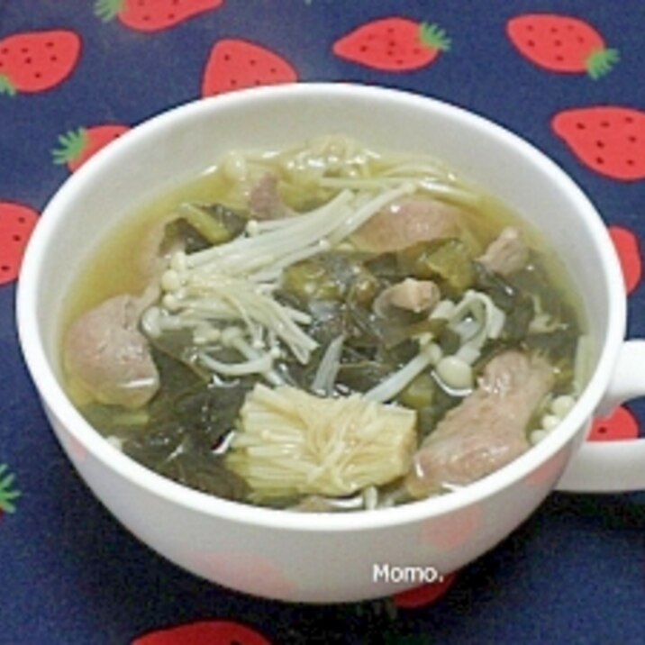 豚ハツと高菜漬けの中華スープ